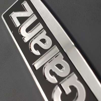 Logotipo personalizado em relevo de níquel Electroformed Logotipo de metal para embalagem Impressão direta
