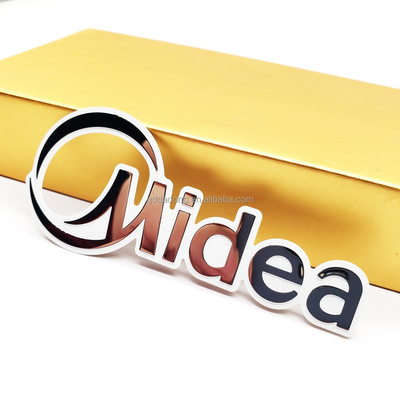 Logotipo de metal de alumínio oco personalizado para estratégias e soluções de marca exclusivas